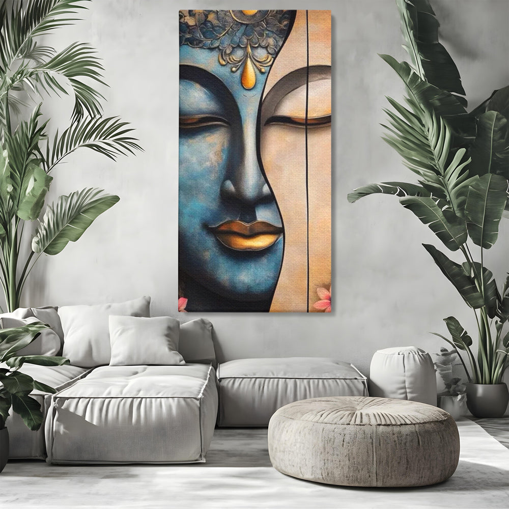 Leinwand Wandkunst Leinwand Wandkunst Premium LuxCanva® I150, Doppelte Essenz, Zen, Harmonie, Eleganz, Meditation, Balance, Spiritualität, Tiefe, weibliche Kraft, Wohnen, Schlafzimmer