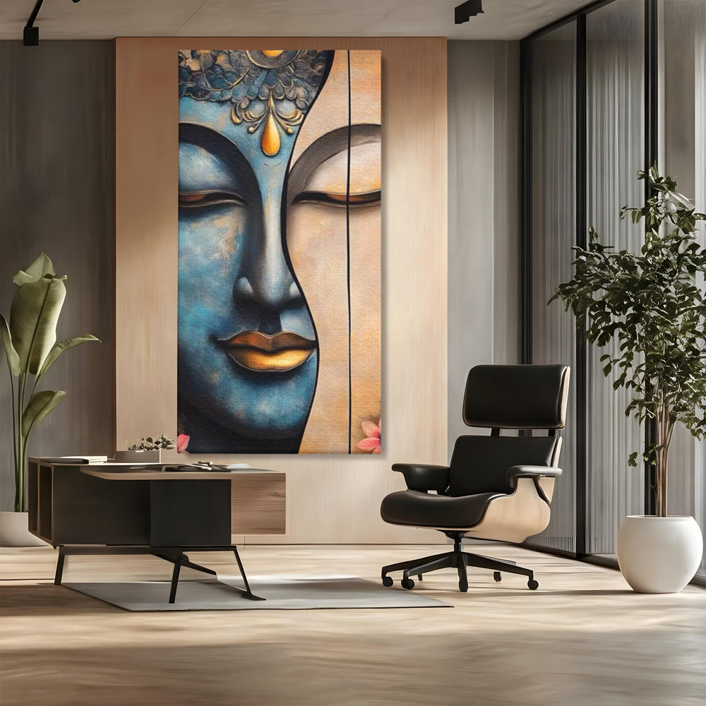 Leinwand Wandkunst Leinwand Wandkunst Premium LuxCanva® I150, Doppelte Essenz, Zen, Harmonie, Eleganz, Meditation, Balance, Spiritualität, Tiefe, weibliche Kraft, Wohnen, Schlafzimmer