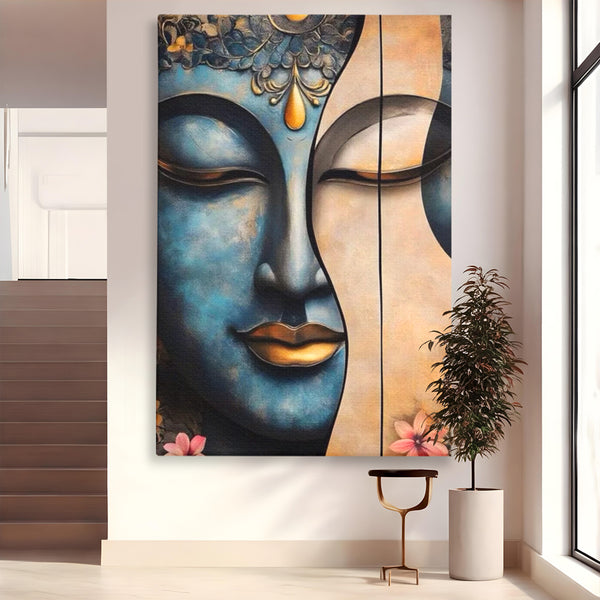 Leinwand Wandkunst Leinwand Wandkunst Premium LuxCanva® I150, Doppelte Essenz, Zen, Harmonie, Eleganz, Meditation, Balance, Spiritualität, Tiefe, weibliche Kraft, Wohnen, Schlafzimmer