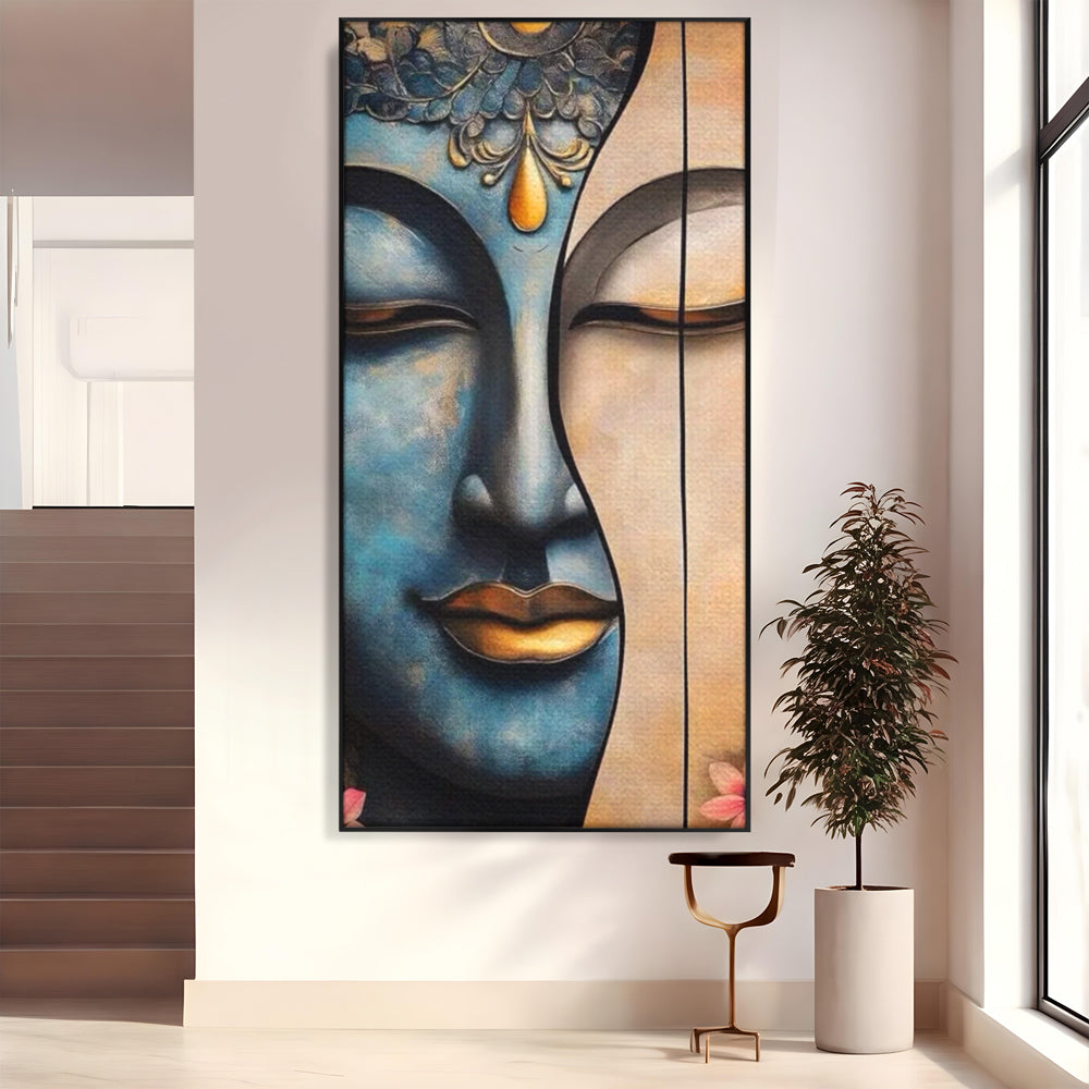 Leinwand Wandkunst Leinwand Wandkunst Premium LuxCanva® I150, Doppelte Essenz, Zen, Harmonie, Eleganz, Meditation, Balance, Spiritualität, Tiefe, weibliche Kraft, Wohnen, Schlafzimmer