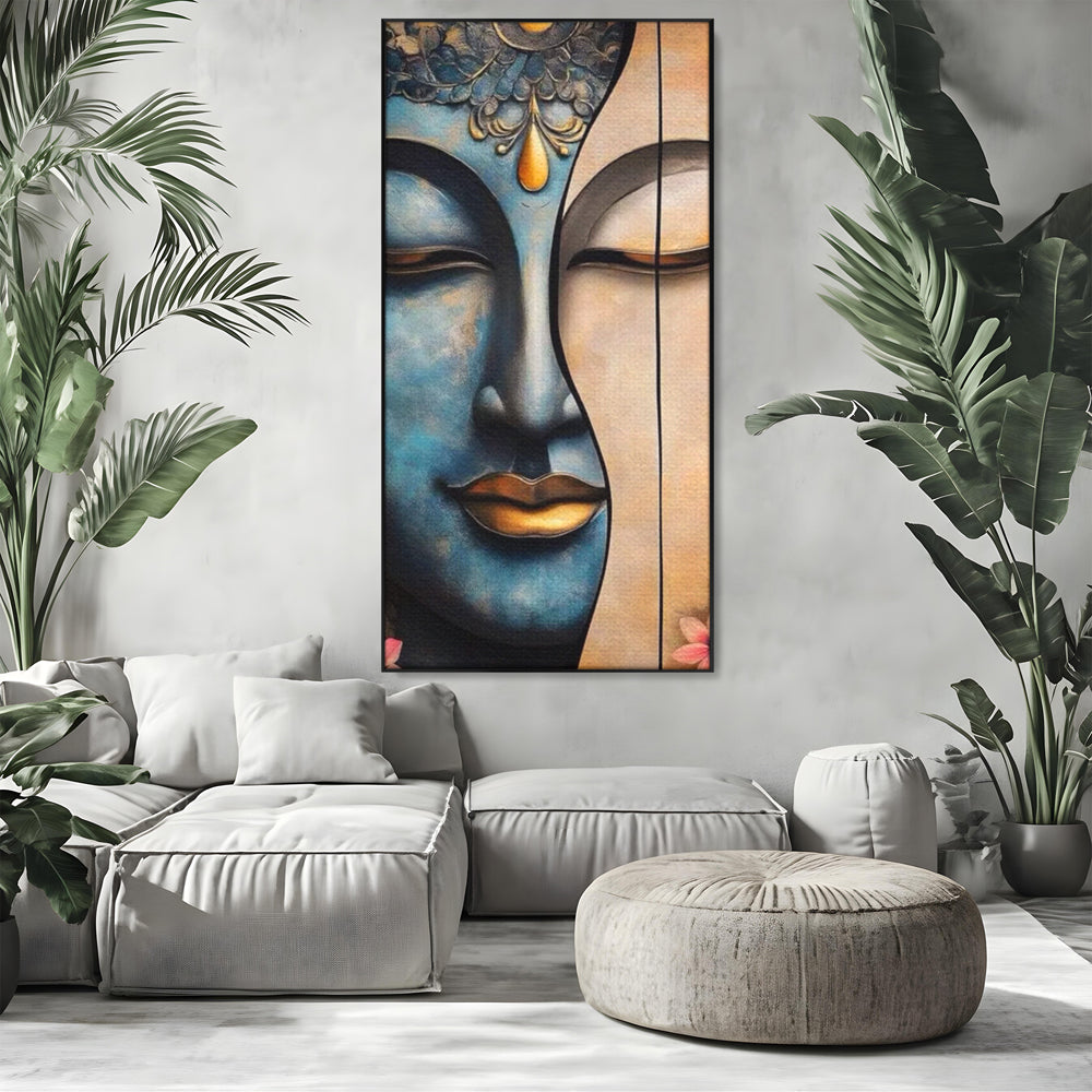 Leinwand Wandkunst Leinwand Wandkunst Premium LuxCanva® I150, Doppelte Essenz, Zen, Harmonie, Eleganz, Meditation, Balance, Spiritualität, Tiefe, weibliche Kraft, Wohnen, Schlafzimmer
