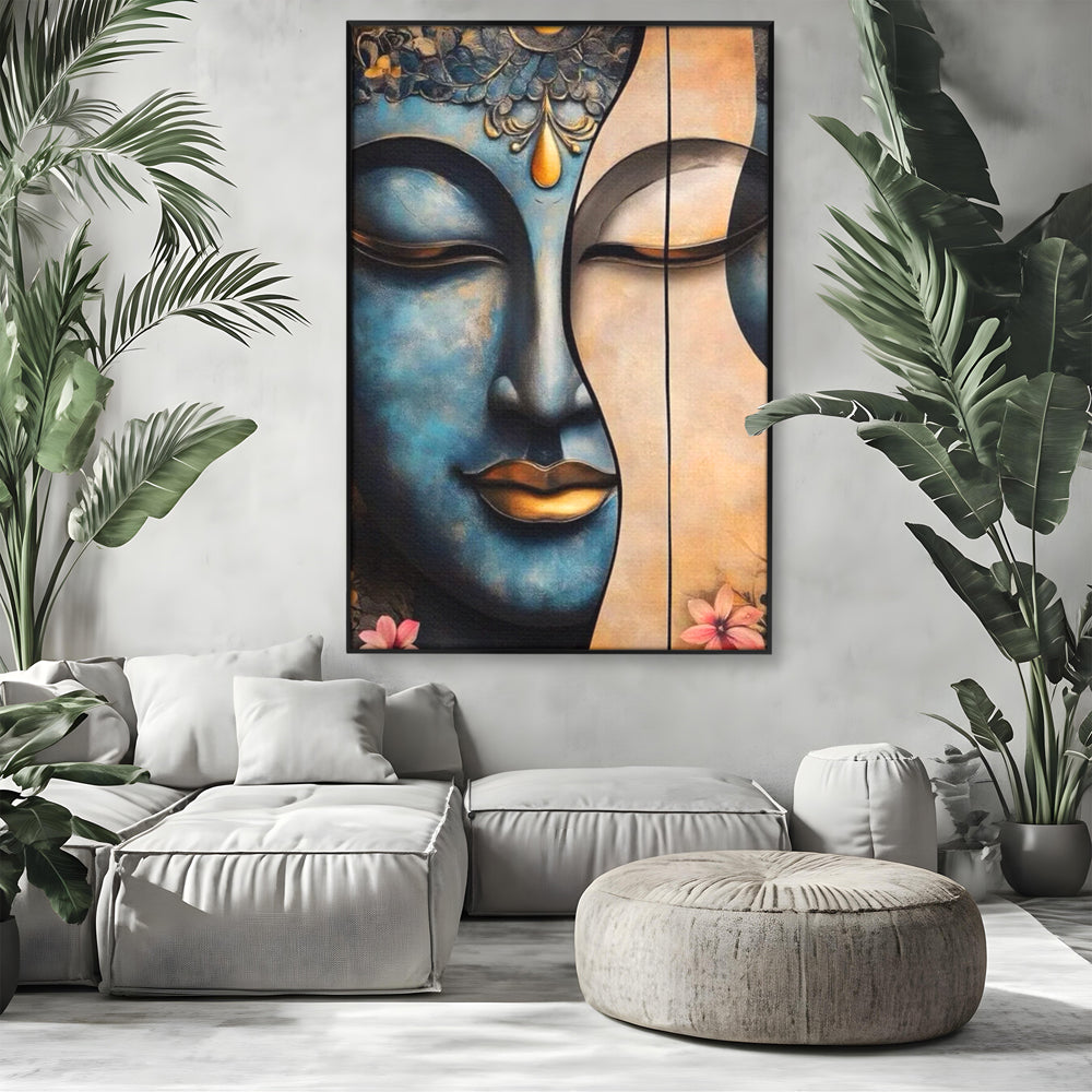 Leinwand Wandkunst Leinwand Wandkunst Premium LuxCanva® I150, Doppelte Essenz, Zen, Harmonie, Eleganz, Meditation, Balance, Spiritualität, Tiefe, weibliche Kraft, Wohnen, Schlafzimmer