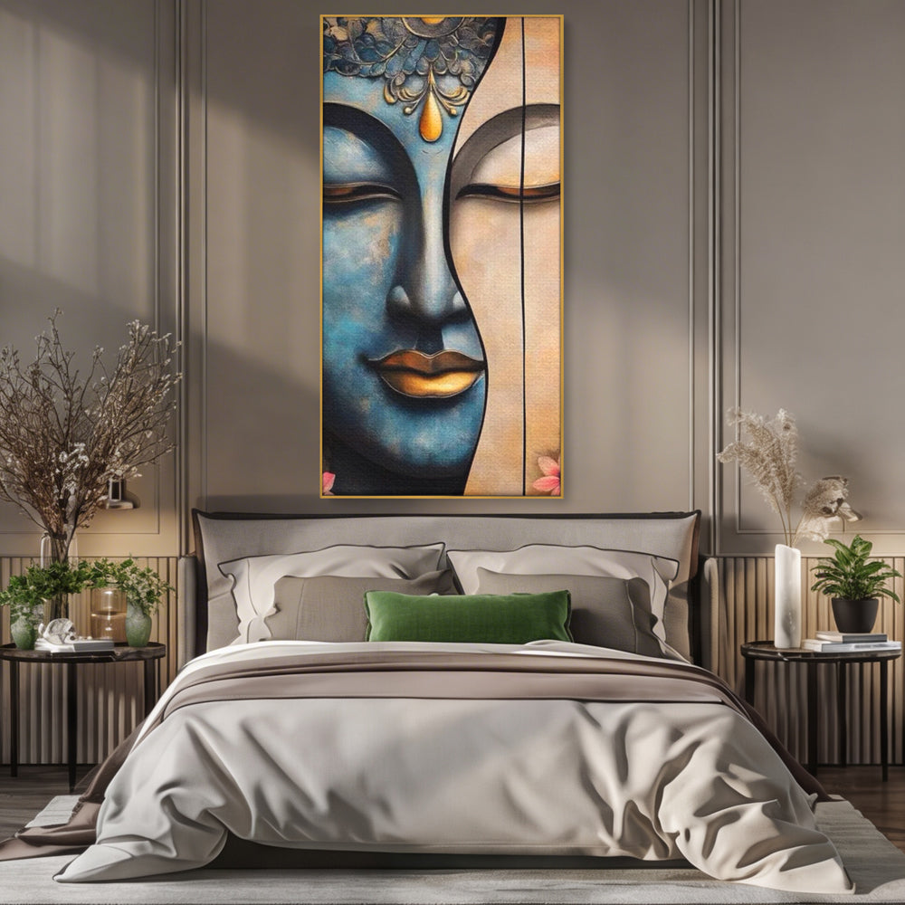 Leinwand Wandkunst Leinwand Wandkunst Premium LuxCanva® I150, Doppelte Essenz, Zen, Harmonie, Eleganz, Meditation, Balance, Spiritualität, Tiefe, weibliche Kraft, Wohnen, Schlafzimmer