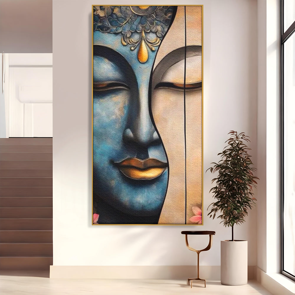 Leinwand Wandkunst Leinwand Wandkunst Premium LuxCanva® I150, Doppelte Essenz, Zen, Harmonie, Eleganz, Meditation, Balance, Spiritualität, Tiefe, weibliche Kraft, Wohnen, Schlafzimmer
