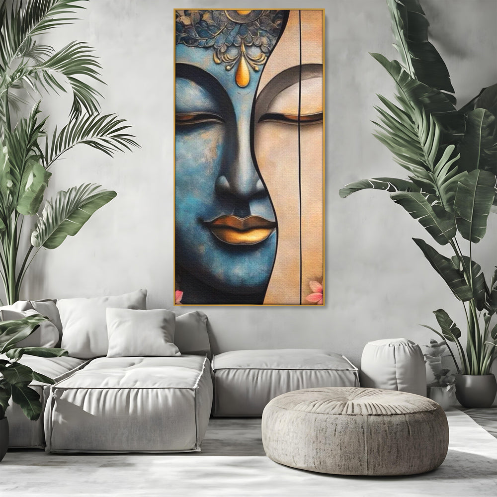 Leinwand Wandkunst Leinwand Wandkunst Premium LuxCanva® I150, Doppelte Essenz, Zen, Harmonie, Eleganz, Meditation, Balance, Spiritualität, Tiefe, weibliche Kraft, Wohnen, Schlafzimmer