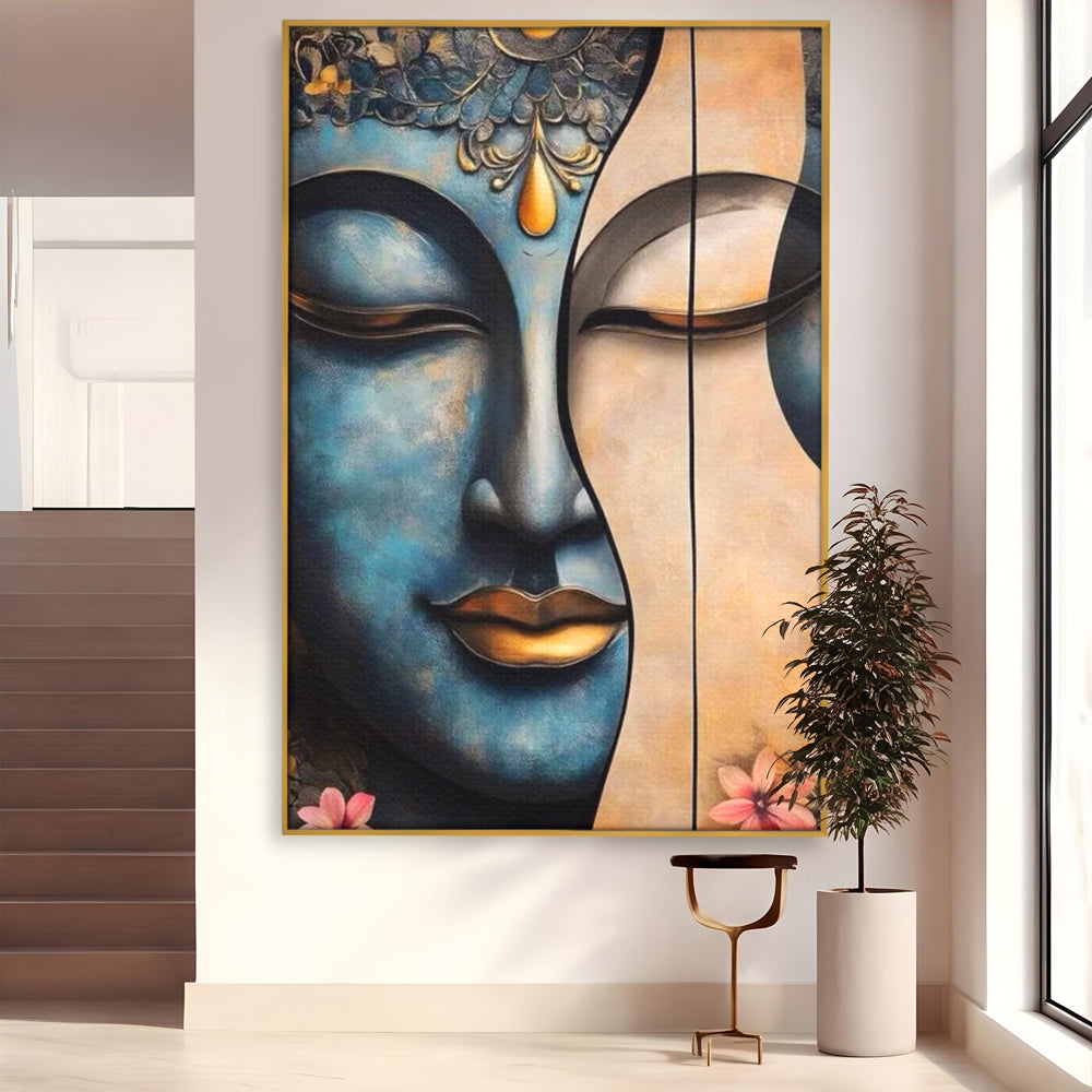 Leinwand Wandkunst Leinwand Wandkunst Premium LuxCanva® I150, Doppelte Essenz, Zen, Harmonie, Eleganz, Meditation, Balance, Spiritualität, Tiefe, weibliche Kraft, Wohnen, Schlafzimmer