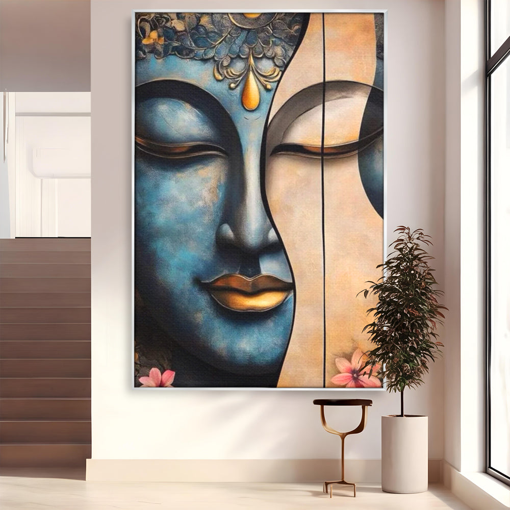 Leinwand Wandkunst Leinwand Wandkunst Premium LuxCanva® I150, Doppelte Essenz, Zen, Harmonie, Eleganz, Meditation, Balance, Spiritualität, Tiefe, weibliche Kraft, Wohnen, Schlafzimmer