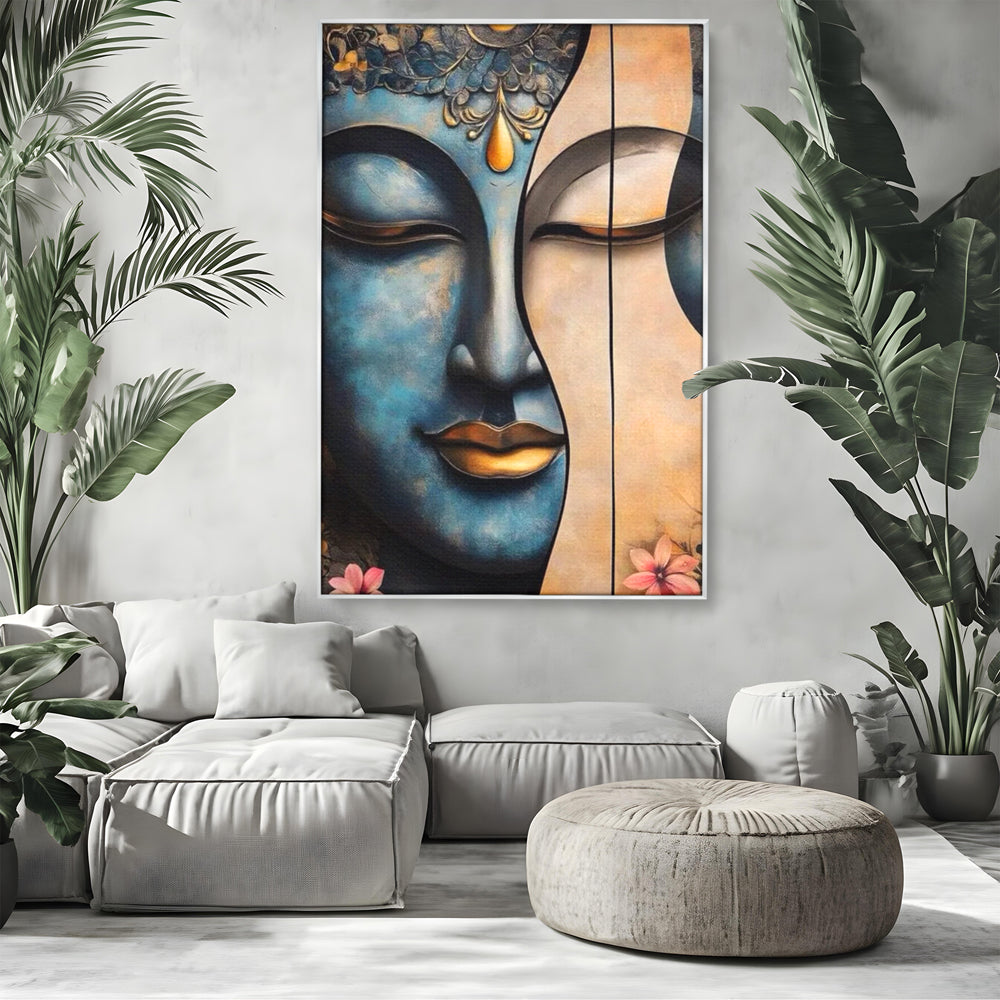 Leinwand Wandkunst Leinwand Wandkunst Premium LuxCanva® I150, Doppelte Essenz, Zen, Harmonie, Eleganz, Meditation, Balance, Spiritualität, Tiefe, weibliche Kraft, Wohnen, Schlafzimmer