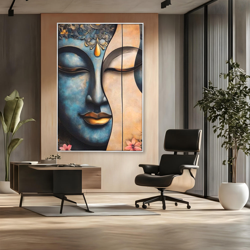 Leinwand Wandkunst Leinwand Wandkunst Premium LuxCanva® I150, Doppelte Essenz, Zen, Harmonie, Eleganz, Meditation, Balance, Spiritualität, Tiefe, weibliche Kraft, Wohnen, Schlafzimmer