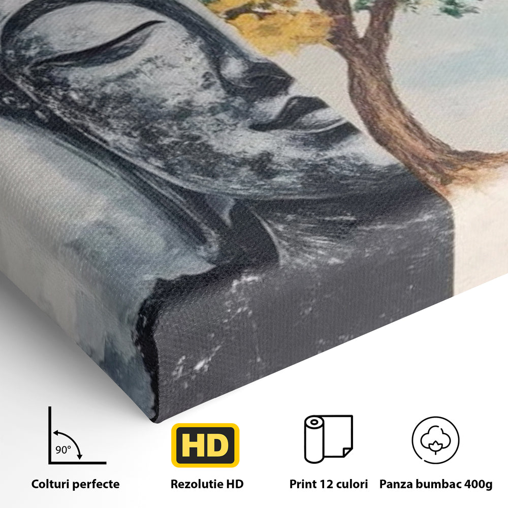 Leinwandbilder Premium LuxCanva® I151, Geist und Natur, Buddha, Zen, Harmonie, Gleichgewicht, Baum, Wolken, Spiritualität, Energie, Ruhe, innerer Frieden, Wohnen, Schlafzimmer