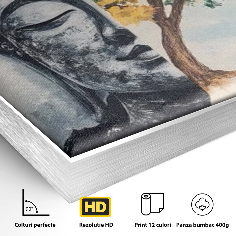 Leinwandbilder Premium LuxCanva® I151, Geist und Natur, Buddha, Zen, Harmonie, Gleichgewicht, Baum, Wolken, Spiritualität, Energie, Ruhe, innerer Frieden, Wohnen, Schlafzimmer