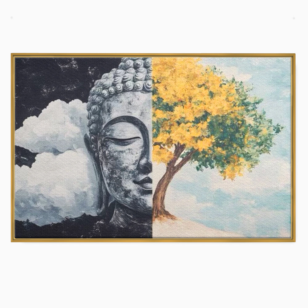 Leinwandbilder Premium LuxCanva® I151, Geist und Natur, Buddha, Zen, Harmonie, Gleichgewicht, Baum, Wolken, Spiritualität, Energie, Ruhe, innerer Frieden, Wohnen, Schlafzimmer