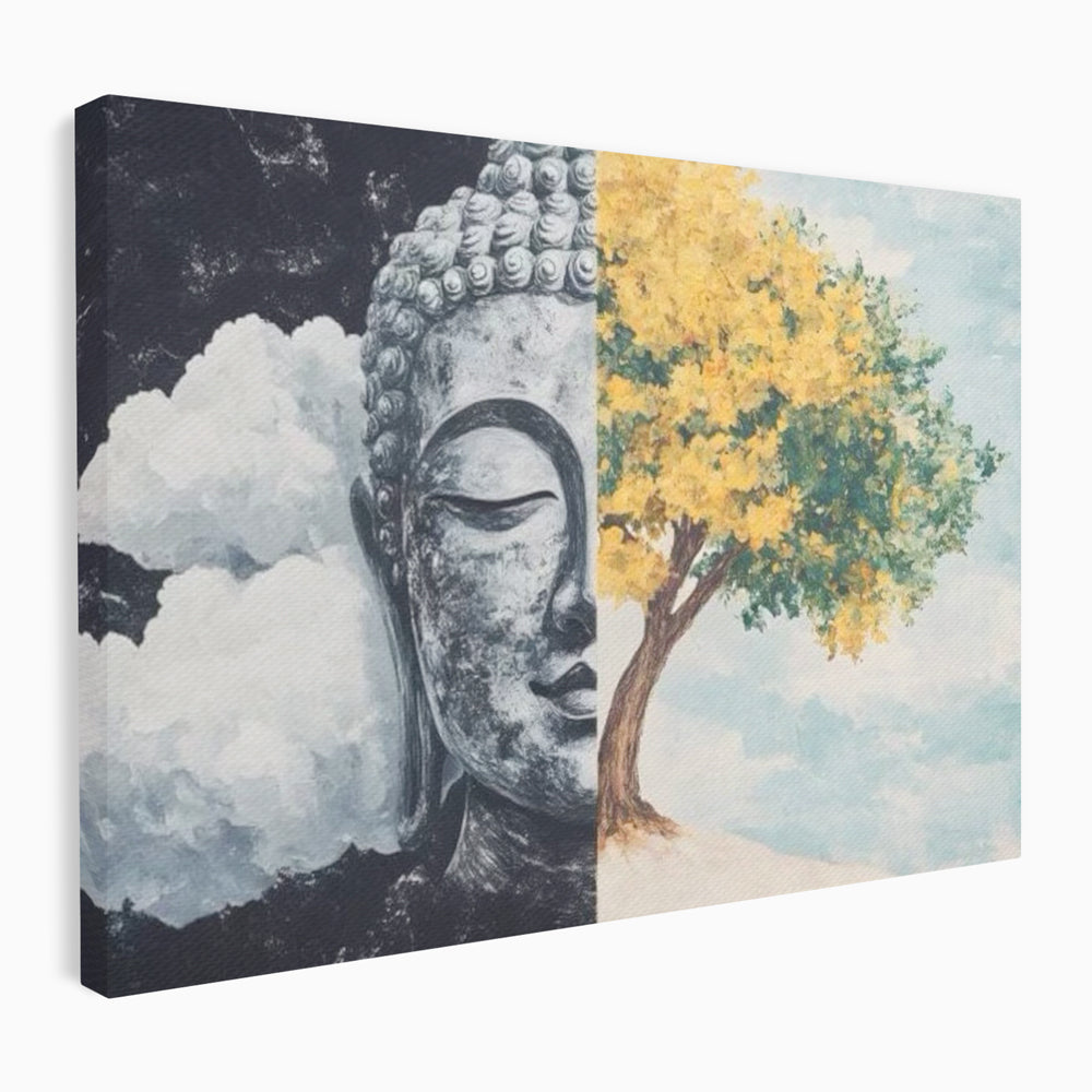 Leinwandbilder Premium LuxCanva® I151, Geist und Natur, Buddha, Zen, Harmonie, Gleichgewicht, Baum, Wolken, Spiritualität, Energie, Ruhe, innerer Frieden, Wohnen, Schlafzimmer