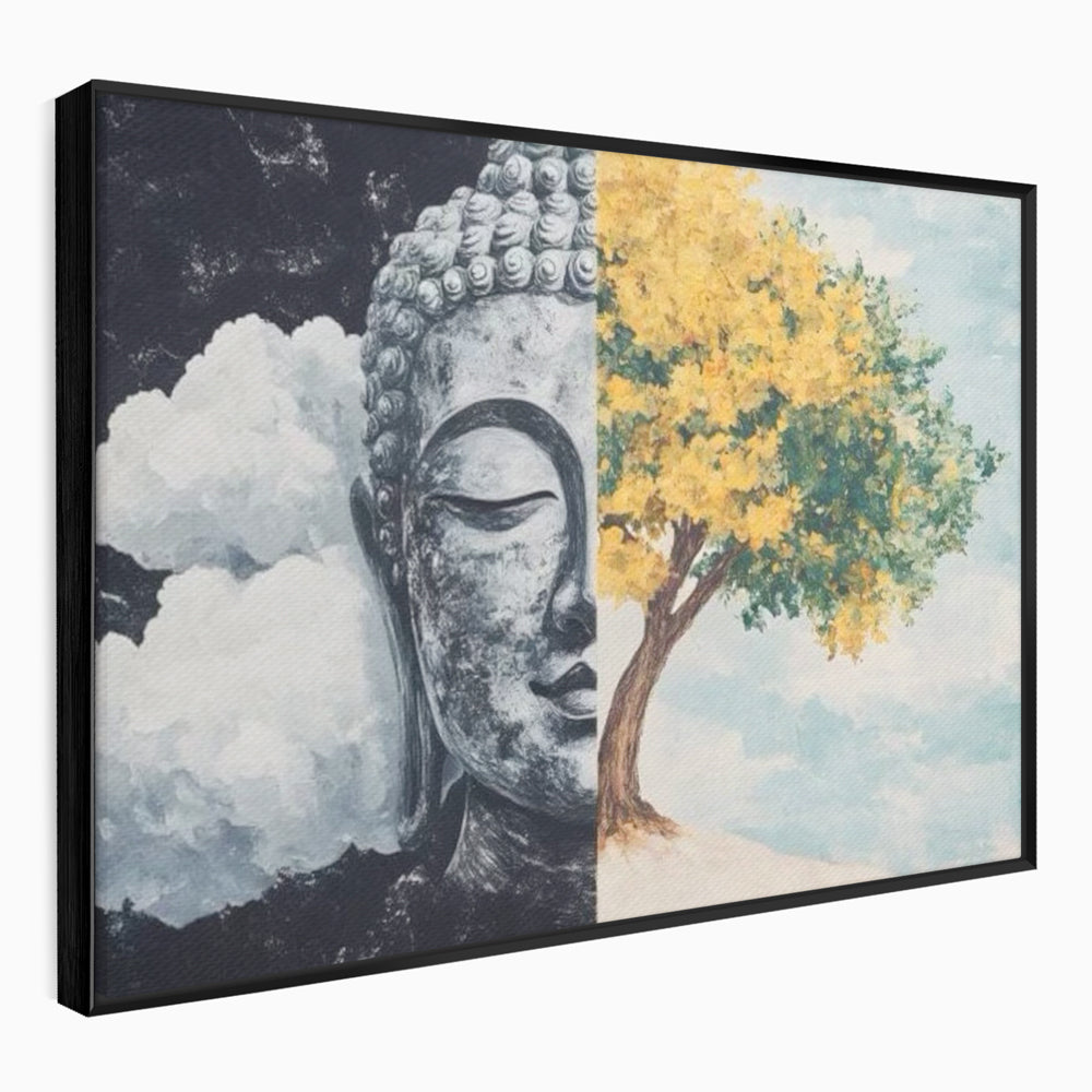 Leinwandbilder Premium LuxCanva® I151, Geist und Natur, Buddha, Zen, Harmonie, Gleichgewicht, Baum, Wolken, Spiritualität, Energie, Ruhe, innerer Frieden, Wohnen, Schlafzimmer