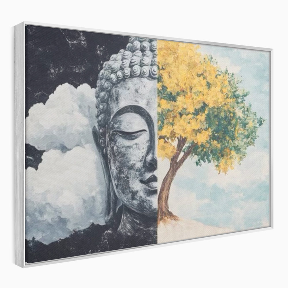 Leinwandbilder Premium LuxCanva® I151, Geist und Natur, Buddha, Zen, Harmonie, Gleichgewicht, Baum, Wolken, Spiritualität, Energie, Ruhe, innerer Frieden, Wohnen, Schlafzimmer