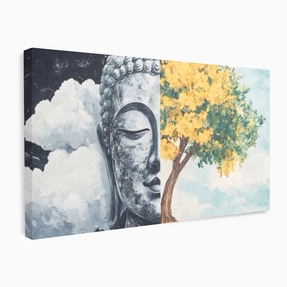 Leinwandbilder Premium LuxCanva® I151, Geist und Natur, Buddha, Zen, Harmonie, Gleichgewicht, Baum, Wolken, Spiritualität, Energie, Ruhe, innerer Frieden, Wohnen, Schlafzimmer