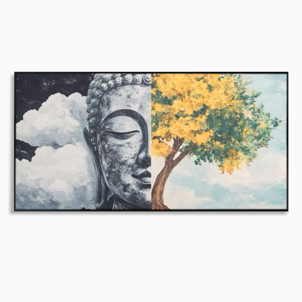 Leinwandbilder Premium LuxCanva® I151, Geist und Natur, Buddha, Zen, Harmonie, Gleichgewicht, Baum, Wolken, Spiritualität, Energie, Ruhe, innerer Frieden, Wohnen, Schlafzimmer