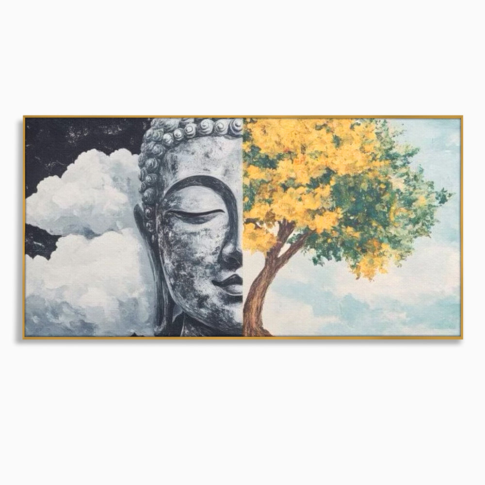 Leinwandbilder Premium LuxCanva® I151, Geist und Natur, Buddha, Zen, Harmonie, Gleichgewicht, Baum, Wolken, Spiritualität, Energie, Ruhe, innerer Frieden, Wohnen, Schlafzimmer