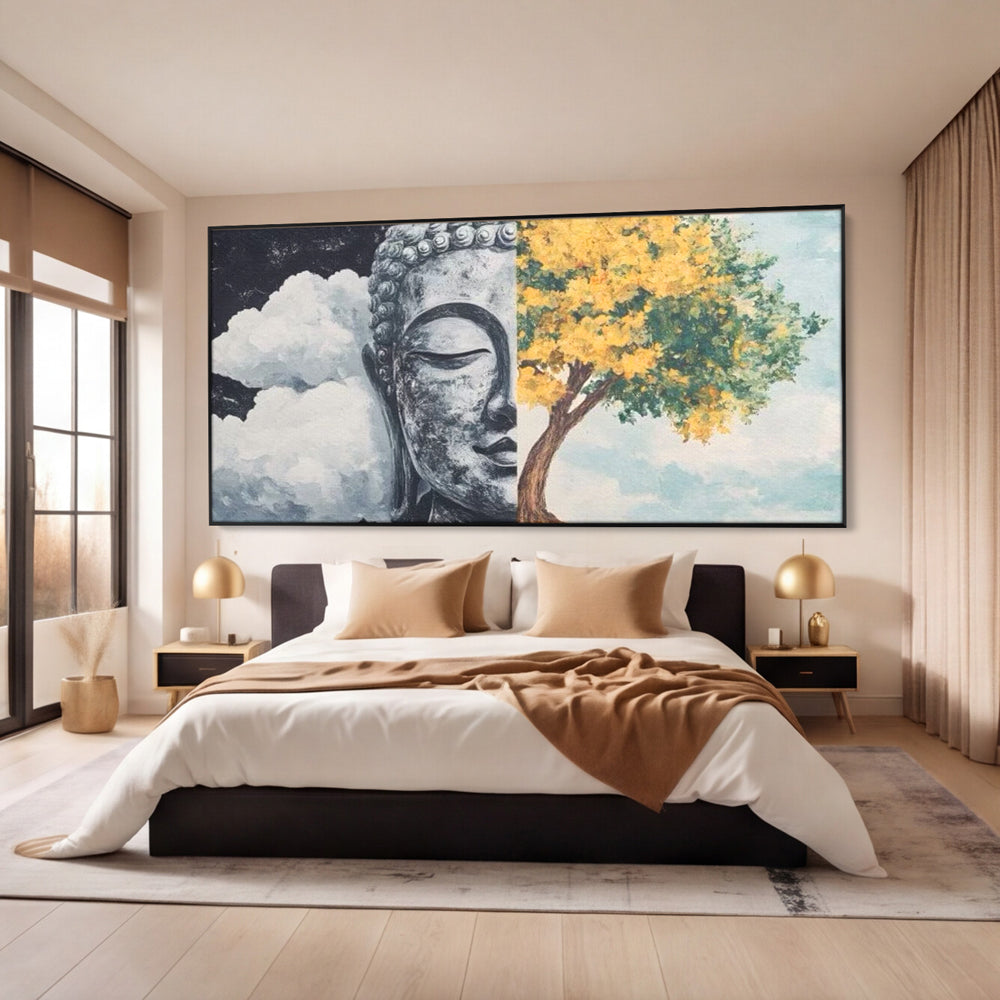 Leinwandbilder Premium LuxCanva® I151, Geist und Natur, Buddha, Zen, Harmonie, Gleichgewicht, Baum, Wolken, Spiritualität, Energie, Ruhe, innerer Frieden, Wohnen, Schlafzimmer