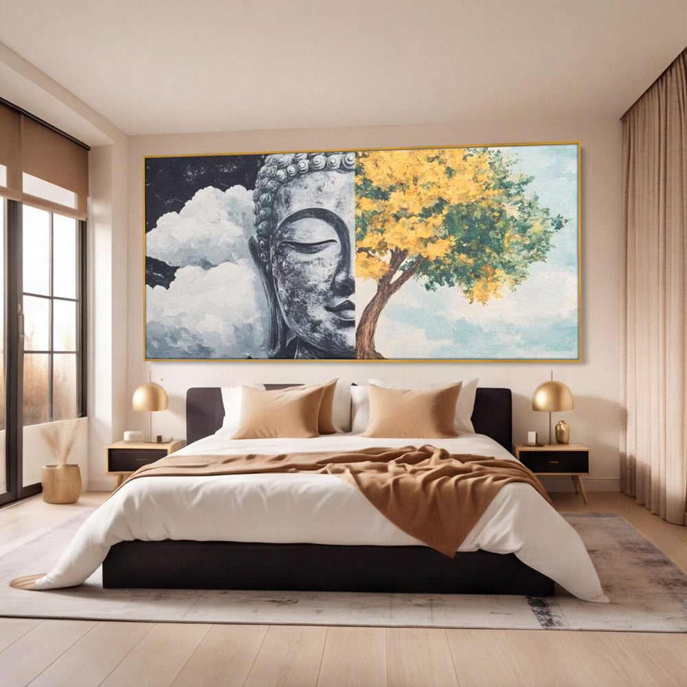 Leinwandbilder Premium LuxCanva® I151, Geist und Natur, Buddha, Zen, Harmonie, Gleichgewicht, Baum, Wolken, Spiritualität, Energie, Ruhe, innerer Frieden, Wohnen, Schlafzimmer