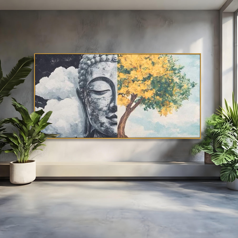 Leinwandbilder Premium LuxCanva® I151, Geist und Natur, Buddha, Zen, Harmonie, Gleichgewicht, Baum, Wolken, Spiritualität, Energie, Ruhe, innerer Frieden, Wohnen, Schlafzimmer