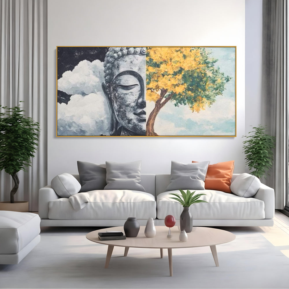 Leinwandbilder Premium LuxCanva® I151, Geist und Natur, Buddha, Zen, Harmonie, Gleichgewicht, Baum, Wolken, Spiritualität, Energie, Ruhe, innerer Frieden, Wohnen, Schlafzimmer