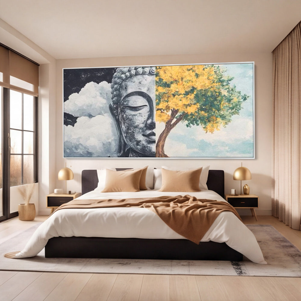 Leinwandbilder Premium LuxCanva® I151, Geist und Natur, Buddha, Zen, Harmonie, Gleichgewicht, Baum, Wolken, Spiritualität, Energie, Ruhe, innerer Frieden, Wohnen, Schlafzimmer