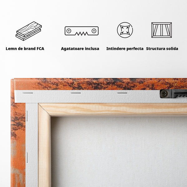 Leinwand Wandkunst Leinwand Wandkunst Premium LuxCanva® I152, Blühende Balance, Buddha, Zen, Spiritualität, Gleichgewicht, Baum, Meditation, Harmonie, Innerer Frieden, Orange, Wohnen, Schlafzimmer