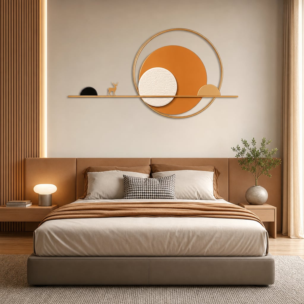 Metall Wanddekoration LuxCanva® Sonnenuntergang Horizont A2274, aus Metall, Horizontal, Orange, Weiß, Gold, Großformat 150 x 80 cm