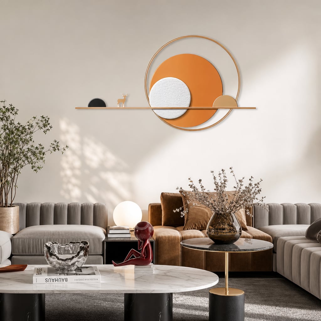 Metall Wanddekoration LuxCanva® Sonnenuntergang Horizont A2274, aus Metall, Horizontal, Orange, Weiß, Gold, Großformat 150 x 80 cm