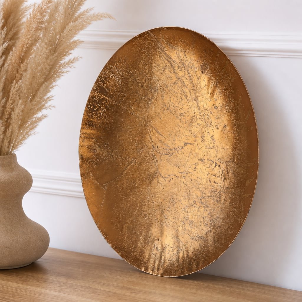 Set 2 Decoratiuni Metalice de Perete LuxCanva® Bronze Mirage A2284, din Metal, Orizontala, Negru, Auriu, Alb, Cupru, Dimensiune Mare 197 x 77 x 14 cm