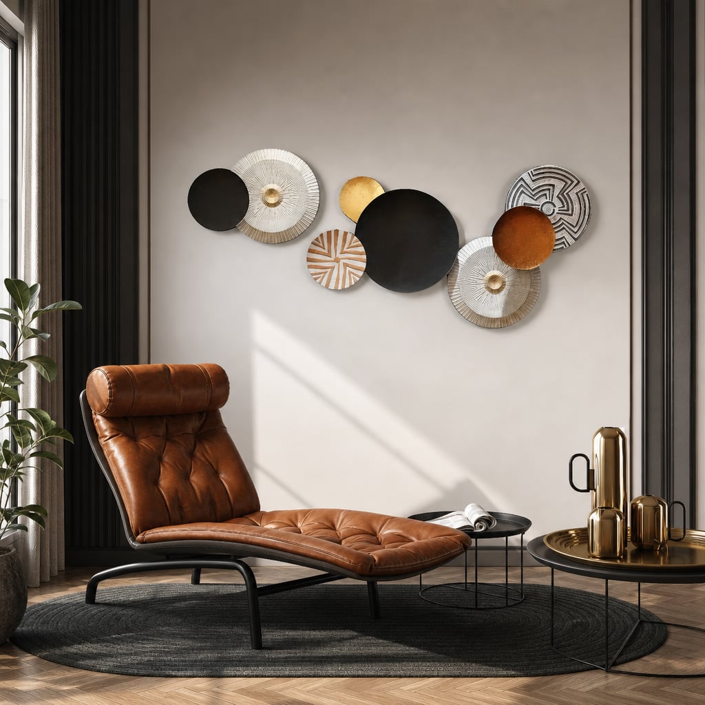 Set 2 Decoratiuni Metalice de Perete LuxCanva® Bronze Mirage A2284, din Metal, Orizontala, Negru, Auriu, Alb, Cupru, Dimensiune Mare 197 x 77 x 14 cm