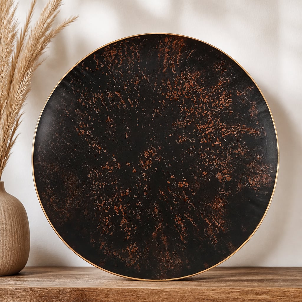 Set 2 Decoratiuni Metalice de Perete LuxCanva® Bronze Mirage A2284, din Metal, Orizontala, Negru, Auriu, Alb, Cupru, Dimensiune Mare 197 x 77 x 14 cm