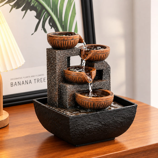 Fantana Decorativa de Interior LuxCanva® Rustic Zen Water WF-02 S, Inaltime 18 cm